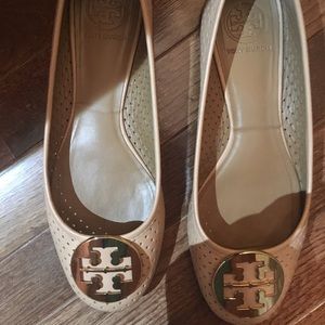Tory Burch Shoes - Tory Burch beige perforated flats. Like new. Tory Burch Shoes - Tory Burch beige perforated flats. Like new.